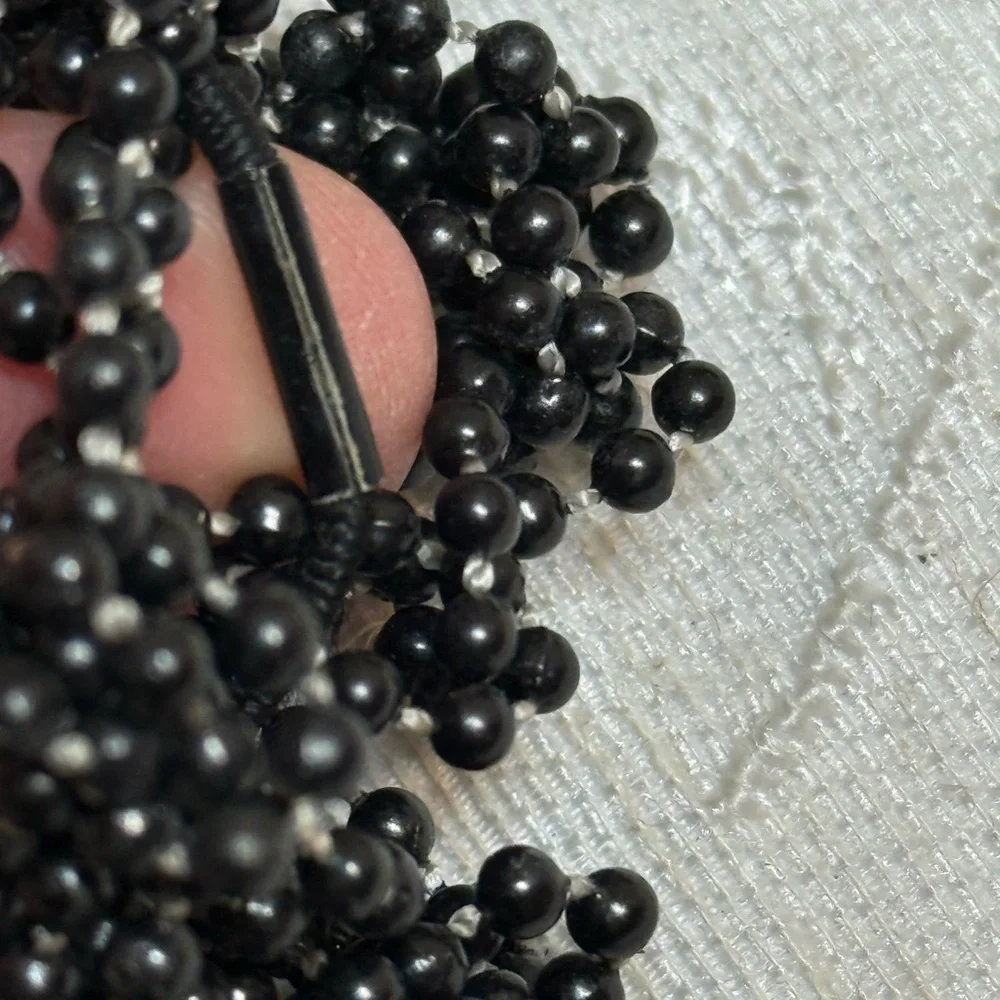 LELET NY Designer Hair Set: 3pc Black Beaded & Hand-Knotted‎ Luxury Scrunchies